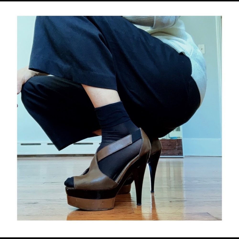 MARNI brwn/blk platform Sandal